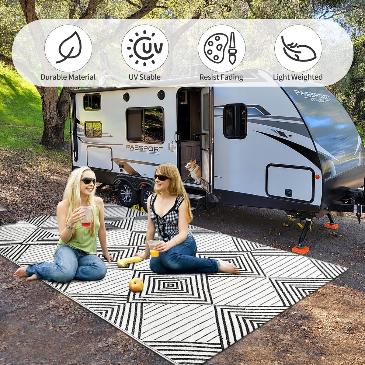 DiiKoo eco-friendly rug crafted from recycled polypropylene.