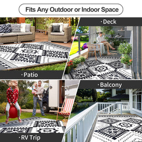 Easy-clean surface repels dirt and spills after outdoor gatherings.