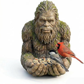 Diinou Bigfoot Bird Feeder with wood grain texture attracts birds and adds rustic charm