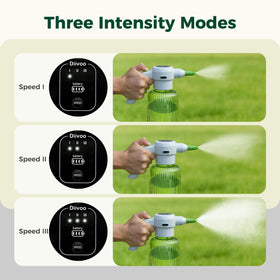 Diivoo adjustable nozzle enables fine mist or strong jet.