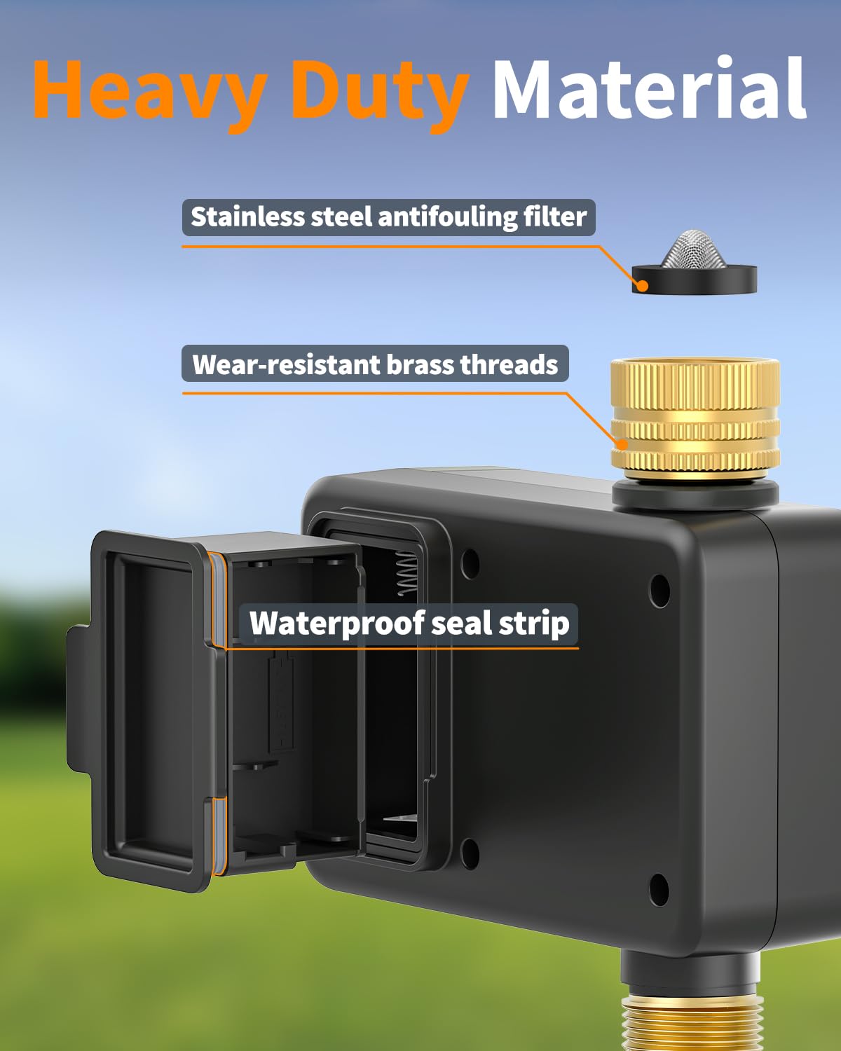 Diivoo Brass WiFi Water Timer with Alexa/Google compatibility enables voice irrigation.