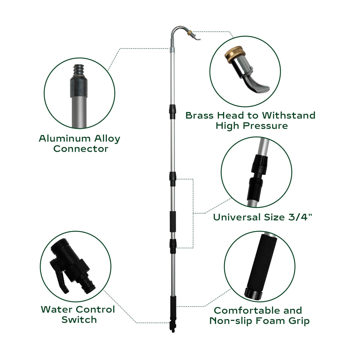 Diivoo gutter cleaner extendable length reaches high gutters from the ground.