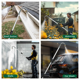 Diivoo gutter cleaner ground operation reduces ladder use for safety.