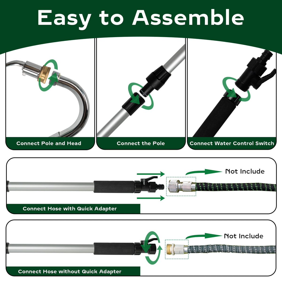 Diivoo gutter cleaner hose attachment fits standard hoses for easy setup.