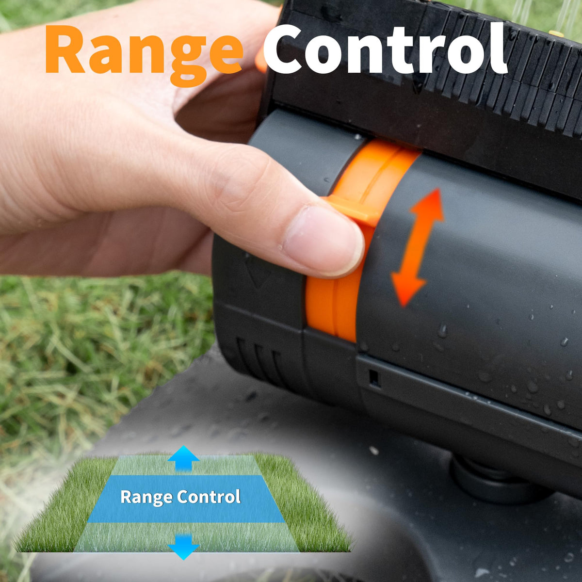 Diivoo sprinkler 16-nozzle pattern delivers broad, uniform coverage