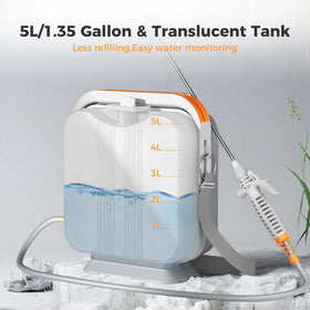 Translucent 5L tank on the Diivoo sprayer showing water level