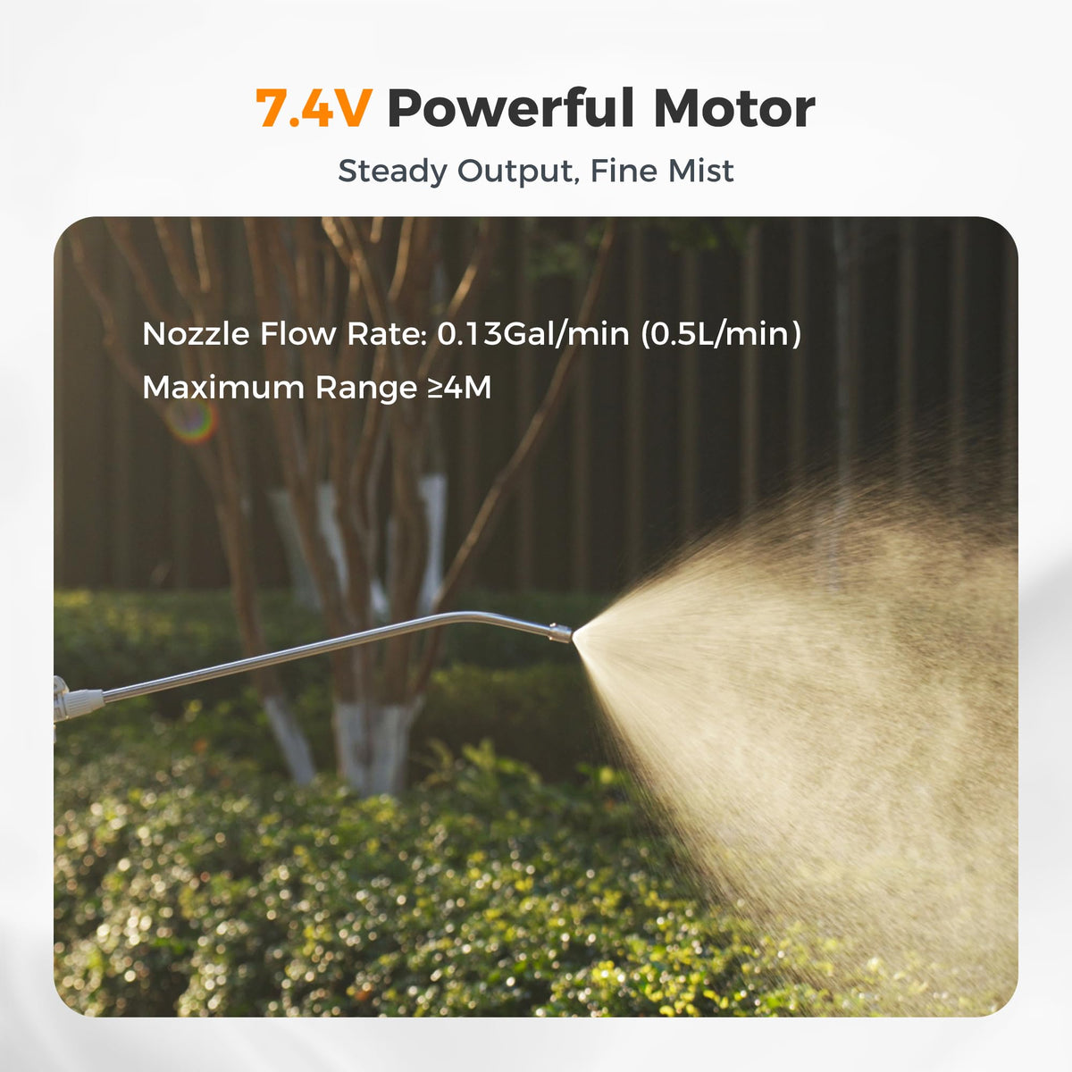 Retractable wand and ergonomic handle on the Diivoo sprayer