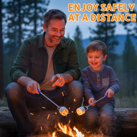 DIKER stainless steel smores sticks for heavy-duty roasting of hot dogs and more.