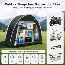 Dikutar bike storage tent open setup for fast installation