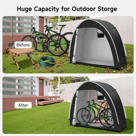 Dikutar bike storage tent illustration of pole assembly and framework