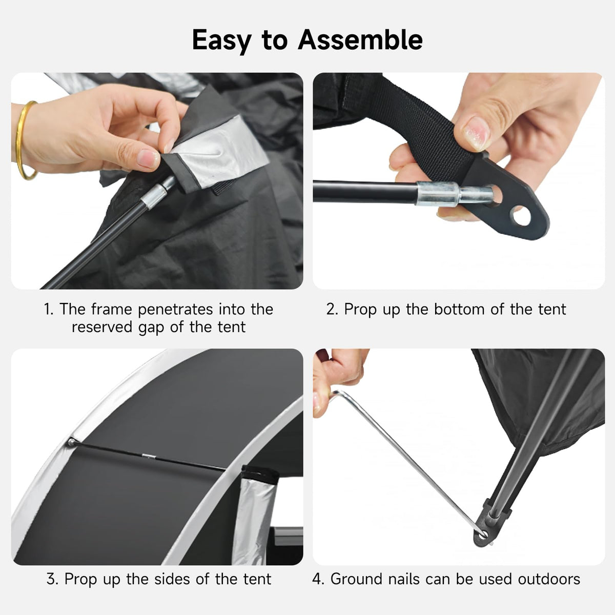 Dikutar bike storage tent wind-stability in outdoor setting