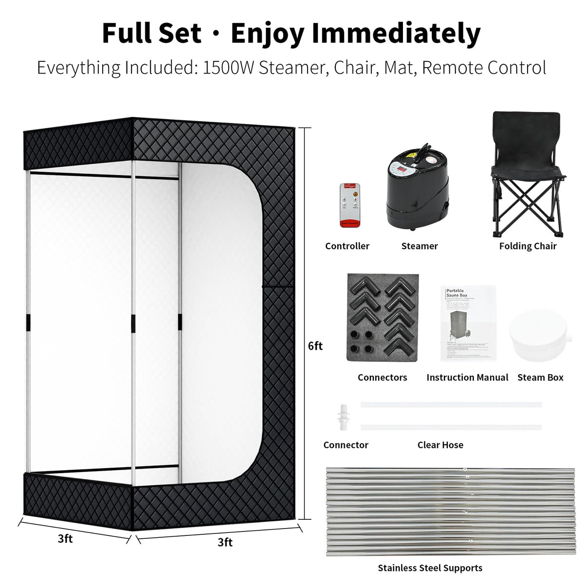 Dikutar Sauna Box portable spa kit ready for indoor or outdoor use