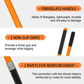 Dikuyeel 56-inch digging shovel length reduces back strain during extended use