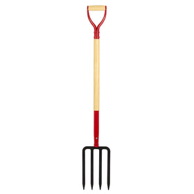 Dikuyeel heavy-duty garden fork with four tines ready for efficient soil work.