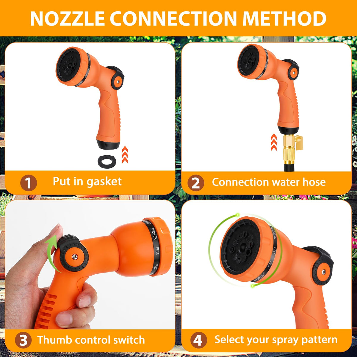 Dileogo nozzle fits standard 3/4 inch hoses for universal compatibility.