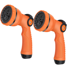 Dileogo water hose nozzle displaying ten spray patterns for versatile tasks.