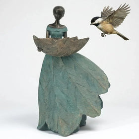 DiliComing fairy garden statue 12inch enhances outdoor charm and whimsy