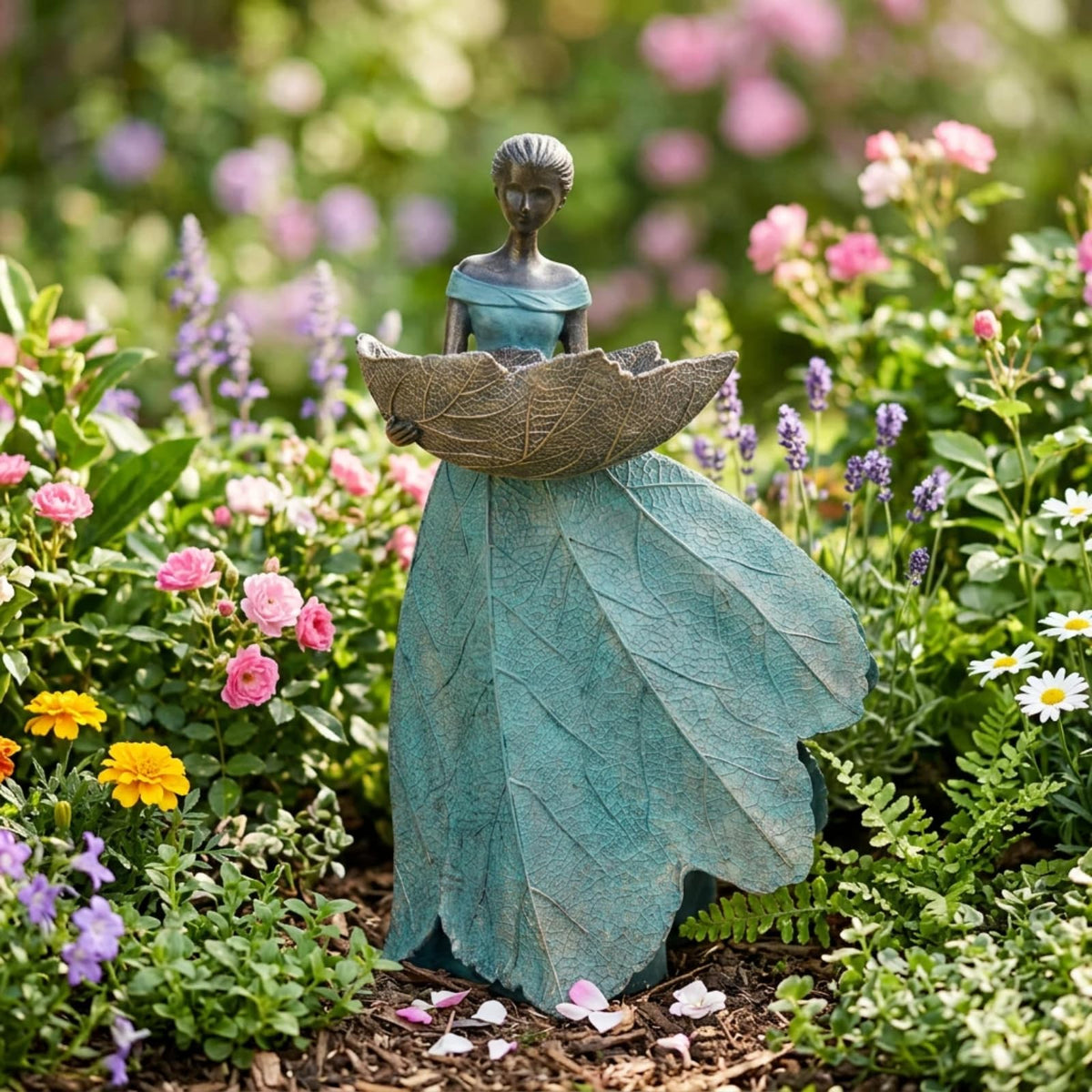 DiliComing flower bed garden sculpture brightens pathways with whimsy