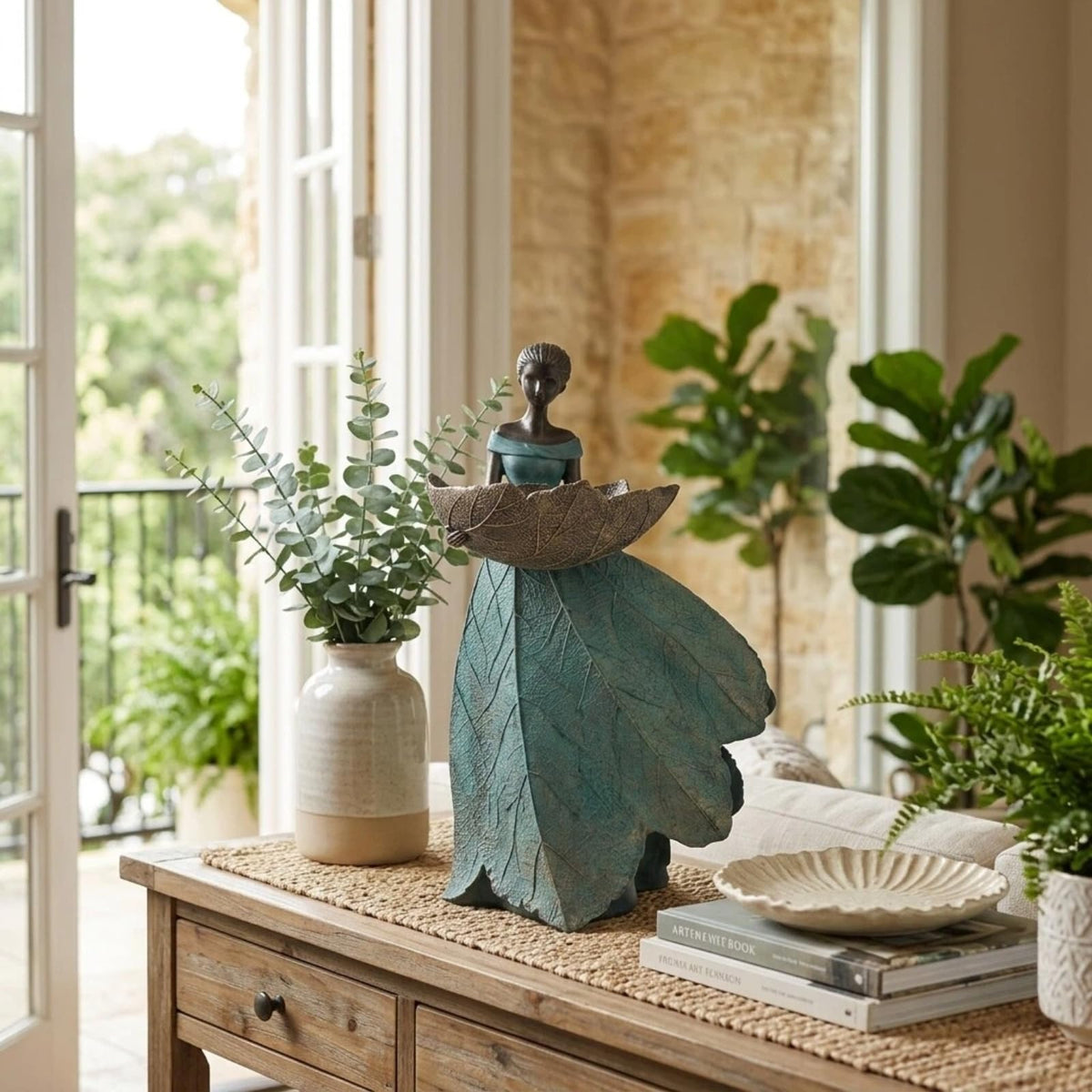 DiliComing garden decor statue doubles as a bird friendly accent