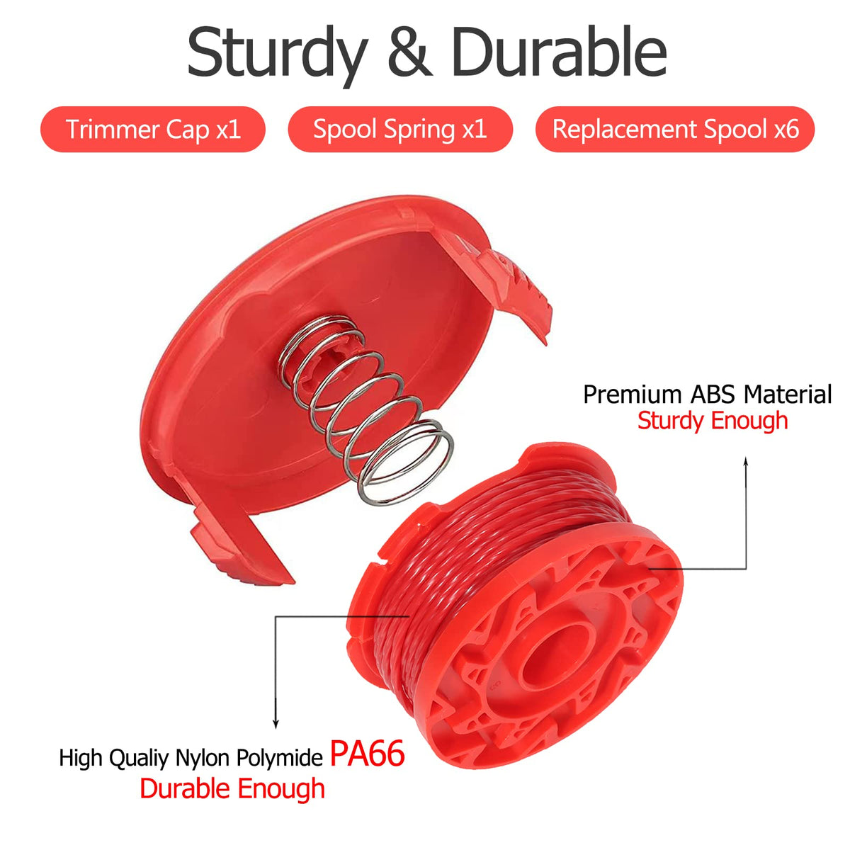 Dilsuaco CMZST0803 durable ABS spool and nylon line for efficient cutting