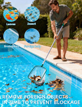 Leaves and debris are captured before reaching the basket, simplifying maintenance.