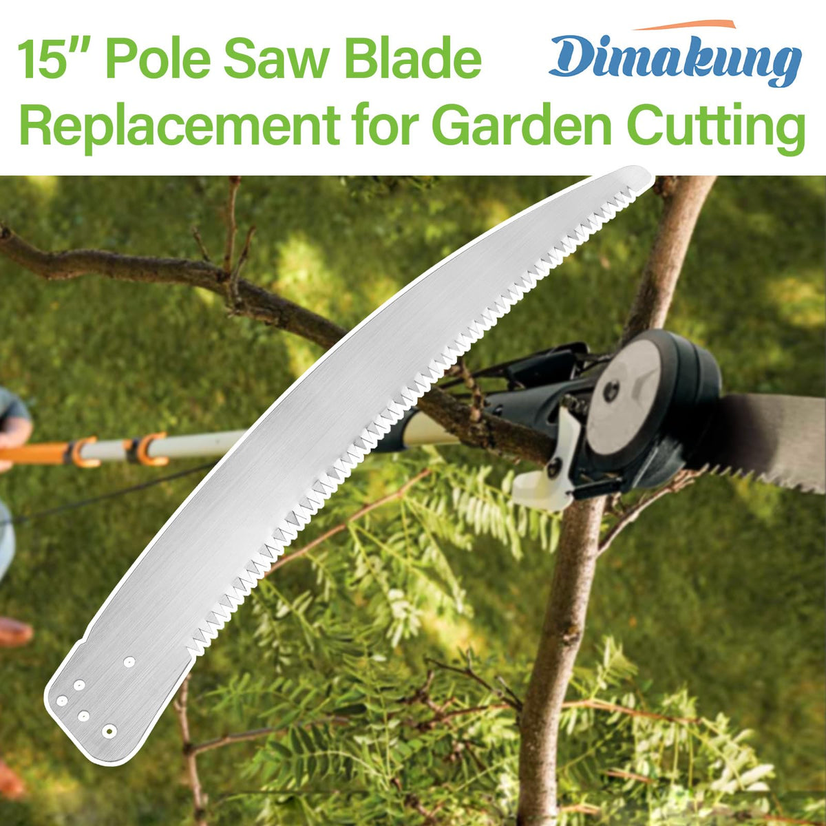 Dimakung blade in action trimming a branch on a tree.