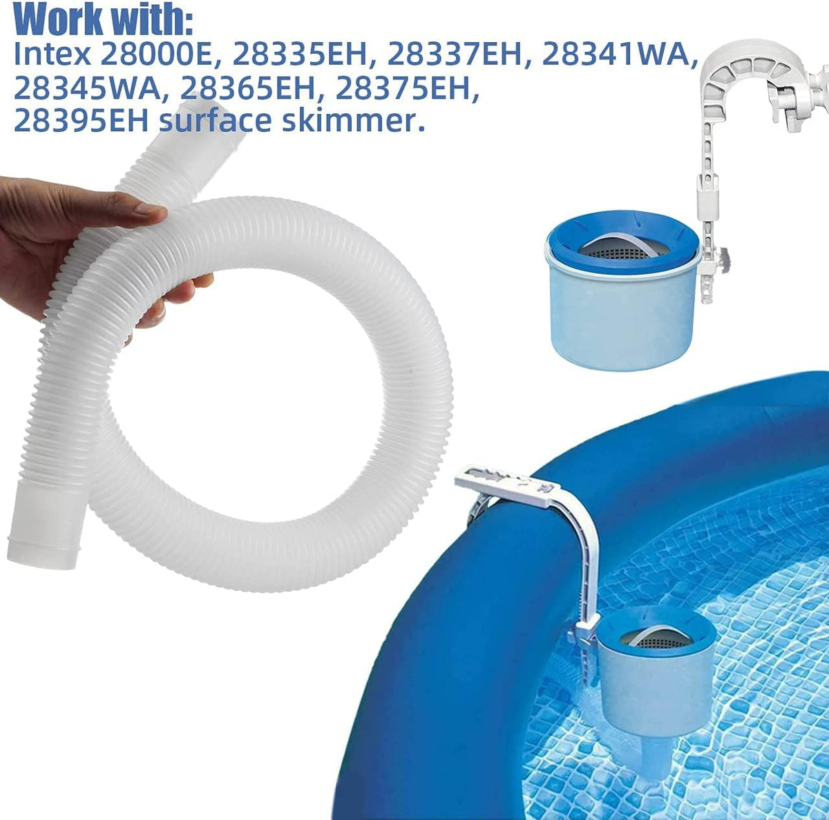 Dimakung 1.5-inch hose compatible with Intex and Coleman strainers.
