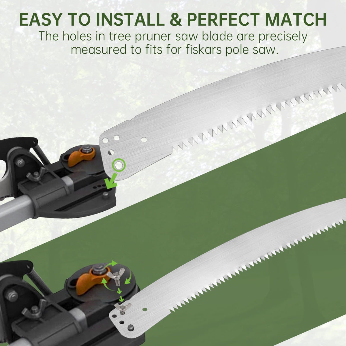 Dimakung staggered teeth design to reduce friction while cutting.