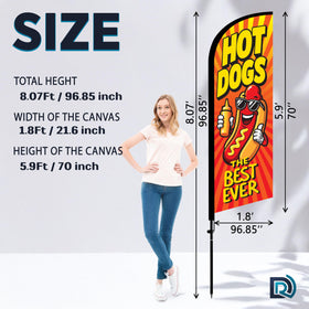 DIMARONGTON 8ft feather flag boosts visibility for street food stands.