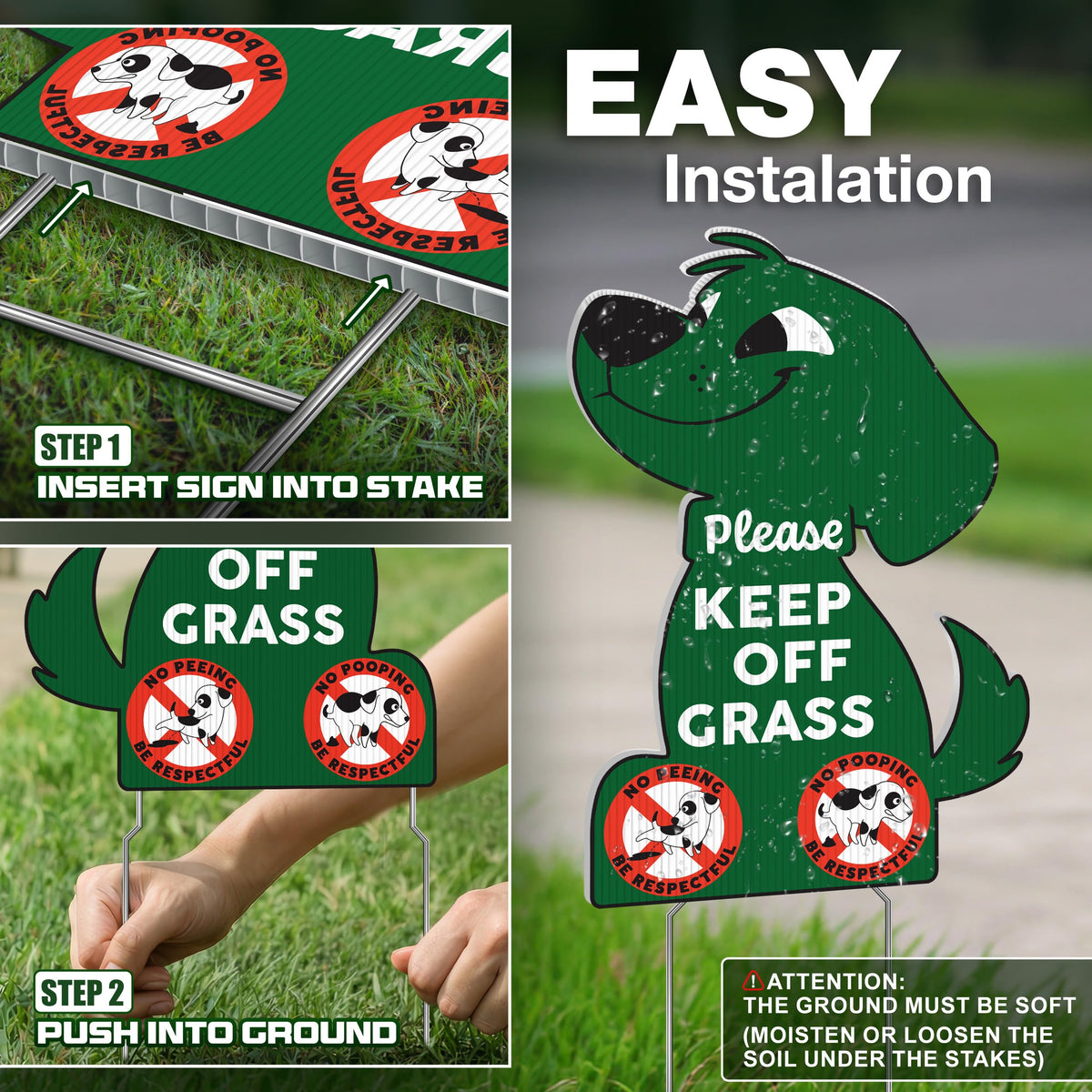 DIMARONGTON 8x12-inch yard sign blends with lawn while conveying the message clearly.