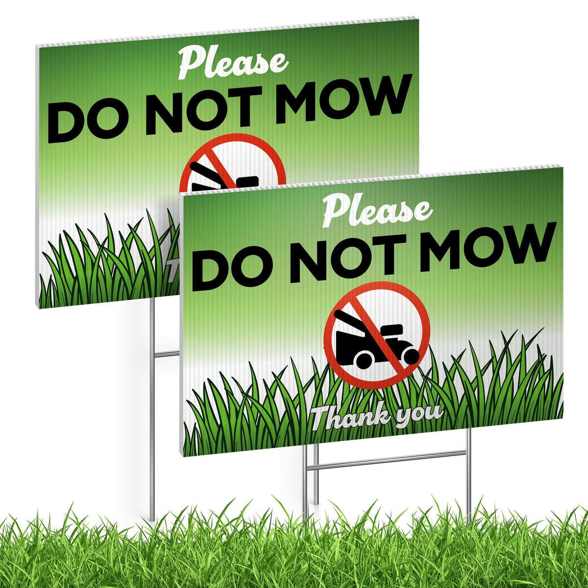 DIMARONGTON do-not-mow sign 8x12, double-sided for clear lawn protection of native plant areas.