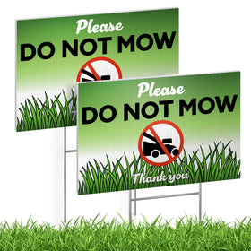 DIMARONGTON do-not-mow sign 8x12, double-sided for clear lawn protection of native plant areas.