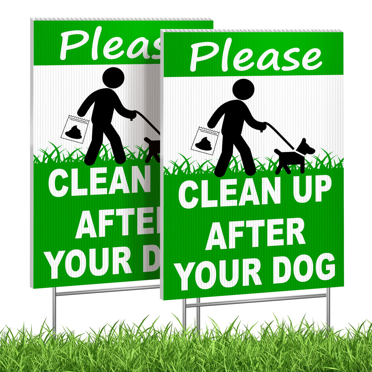 DIMARONGTON dog sign double-sided 12x8 for clear yard visibility and polite reminders.
