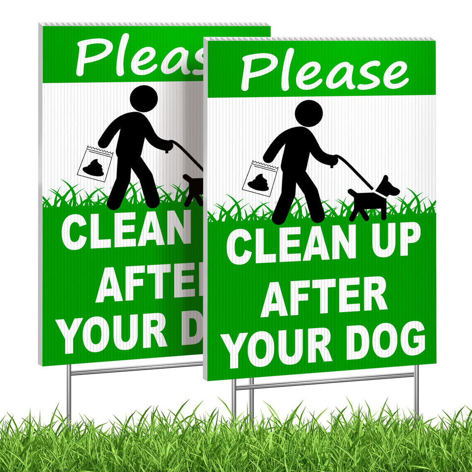 DIMARONGTON dog sign double-sided 12x8 for clear yard visibility and polite reminders.