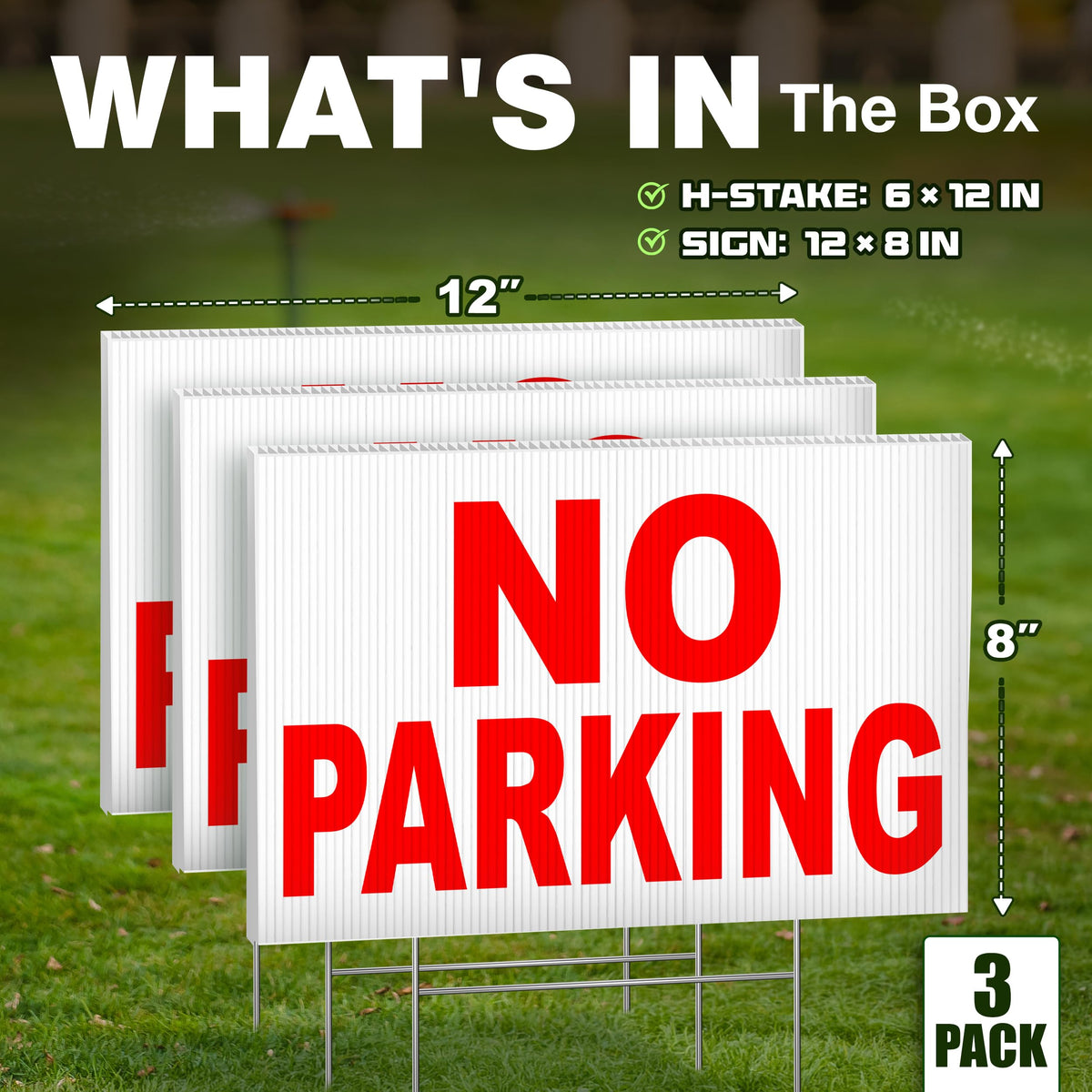 DIMARONGTON double-sided sign offering clear visibility from both directions for no-parking zones