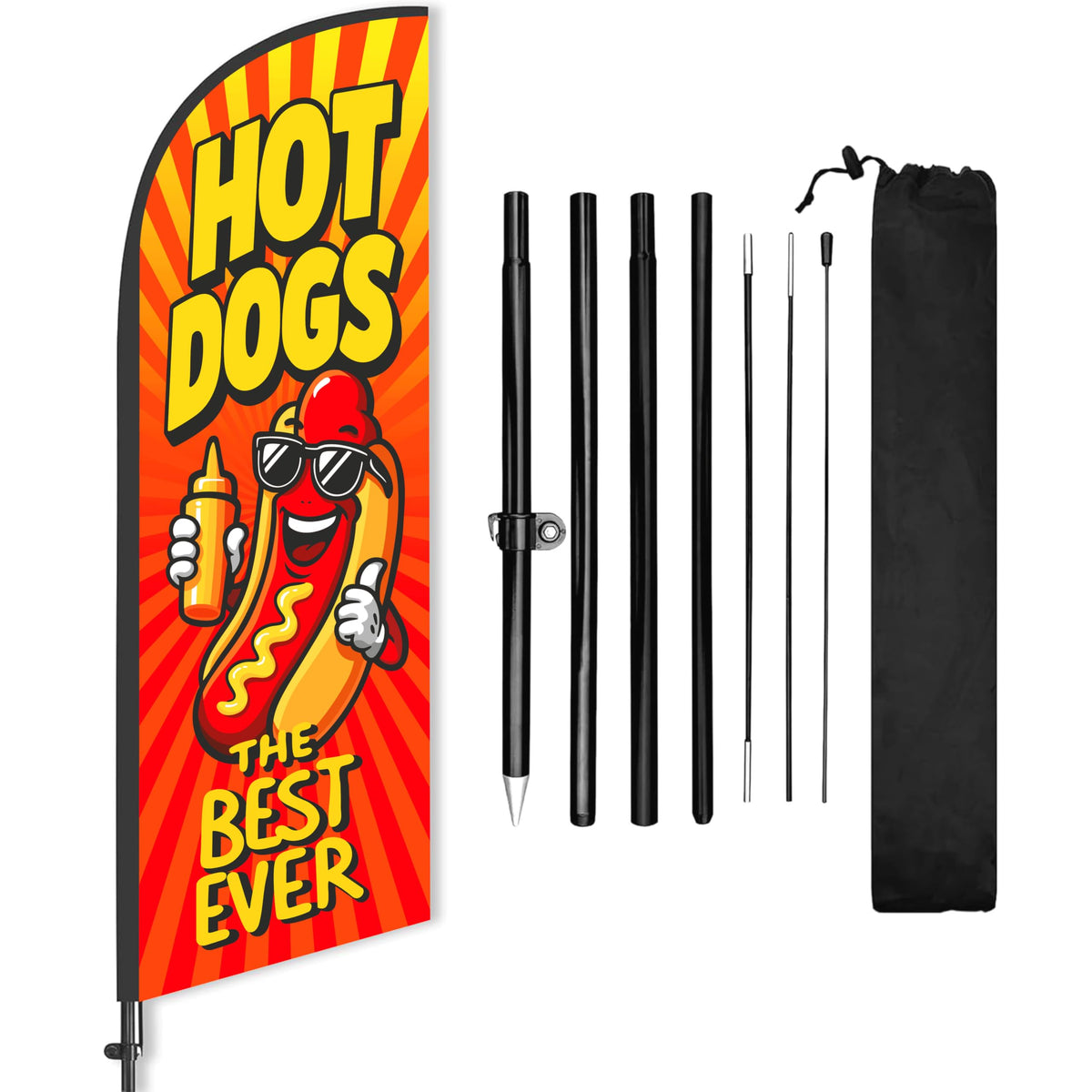DIMARONGTON hot dog flag banner stands tall to attract customers from afar.