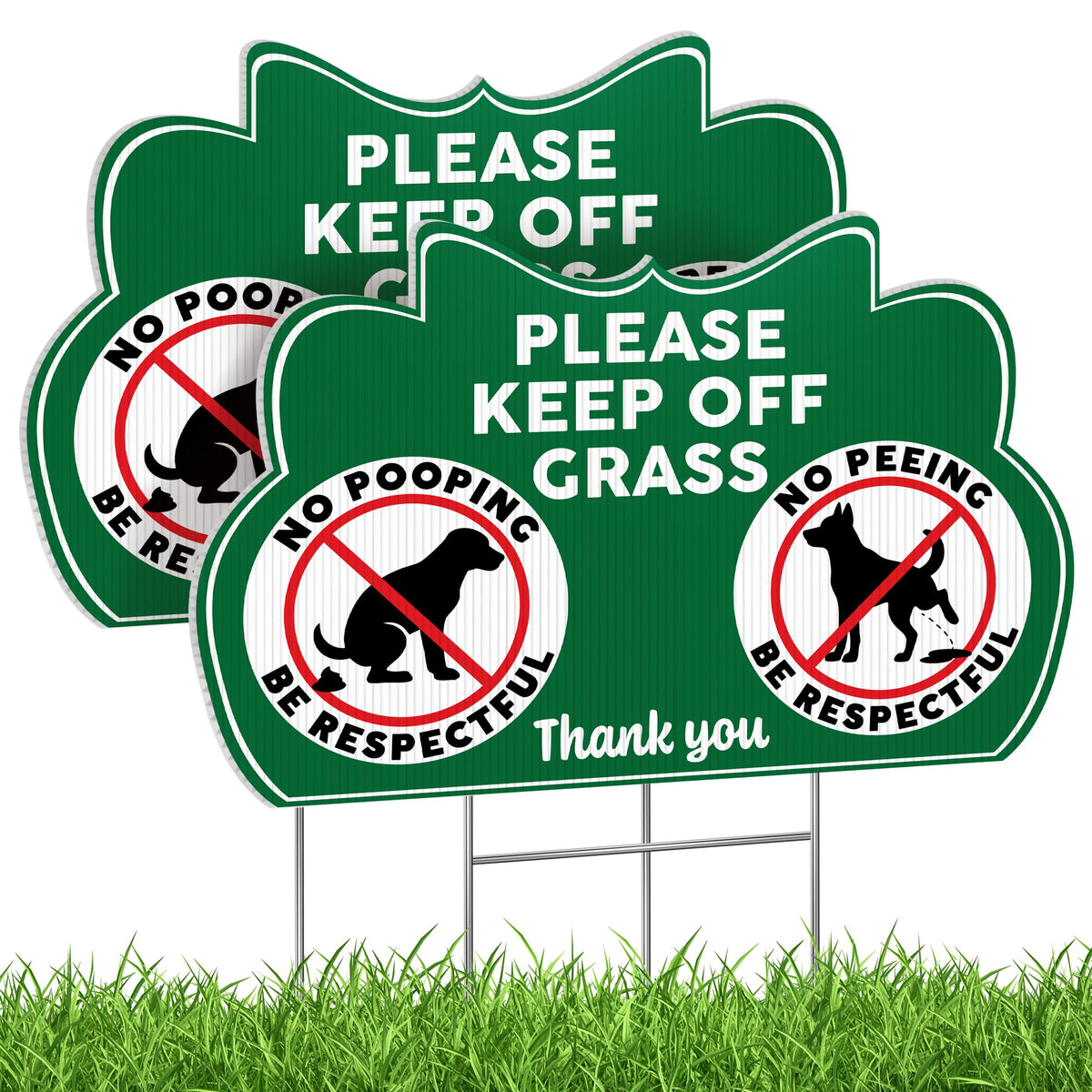 DIMARONGTON Keep Off Grass Sign front view clearly communicates no-dog access for lawn protection
