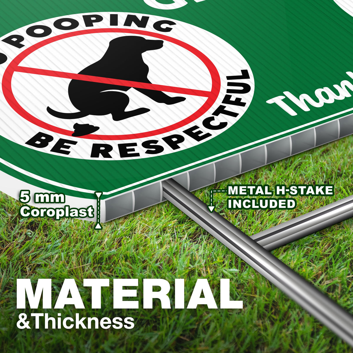 DIMARONGTON Keep Off Grass Sign with Stakes demonstrates quick, stable outdoor installation