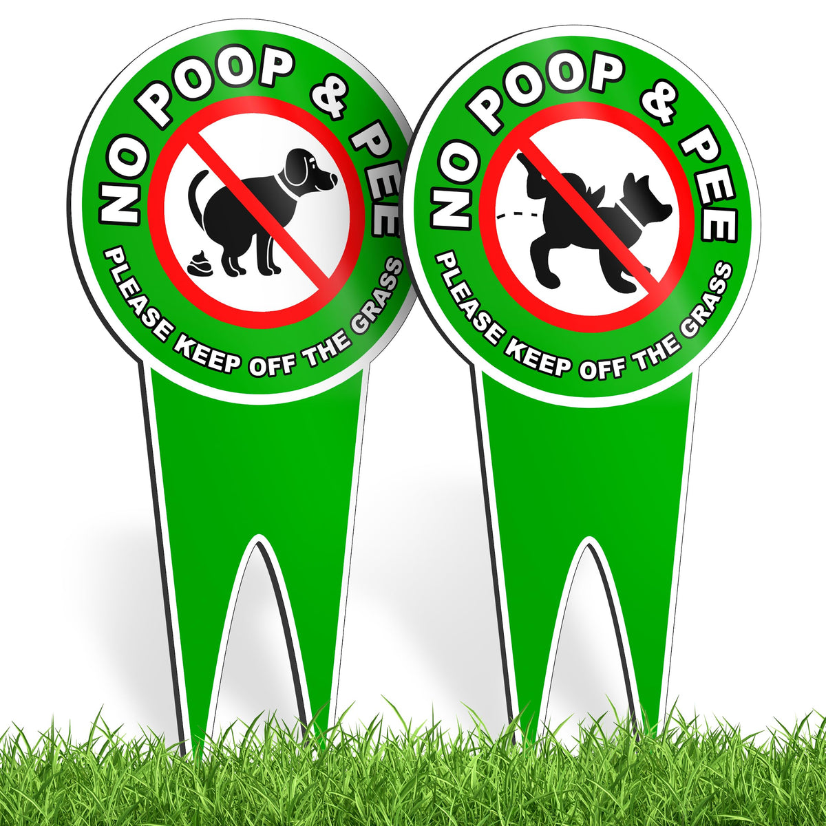 DIMARONGTON no-dog-poop-sign 12x6, double-sided for clear yard visibility and courteous notice.