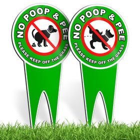 DIMARONGTON no-dog-poop-sign 12x6, double-sided for clear yard visibility and courteous notice.