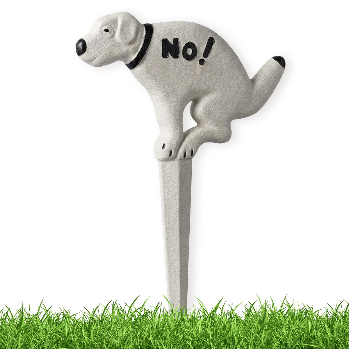 DIMARONGTON No Dog Poop Sign in yard improves lawn awareness with a durable cast-iron finish