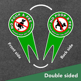 DIMARONGTON no-dogs-allowed sign on Dibond during setup for outdoor use.