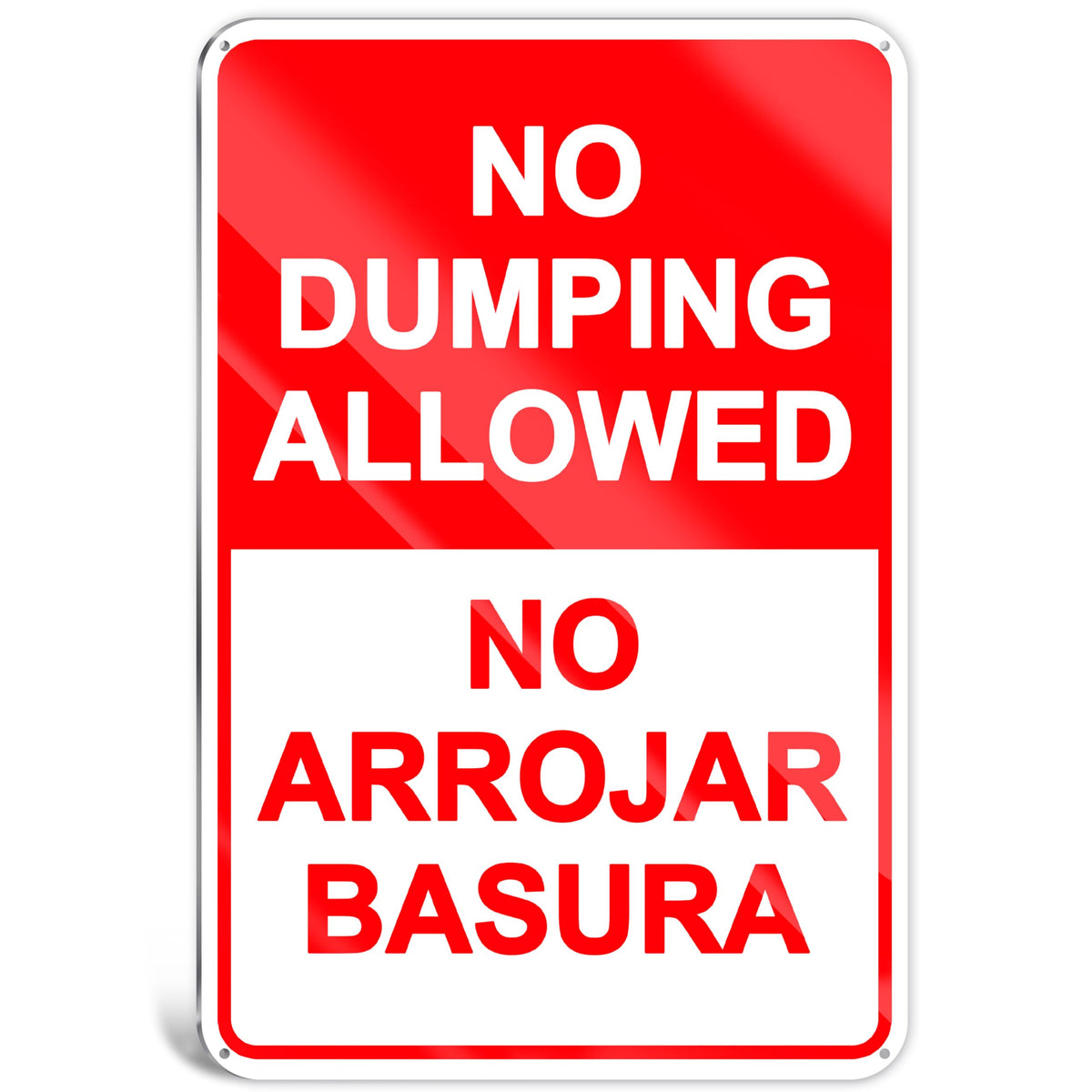 DIMARONGTON no dumping sign 8x12 reflects at night for clear visibility