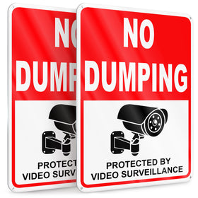 DIMARONGTON no dumping sign 7x10 aluminum with reflective surface boosts nighttime visibility