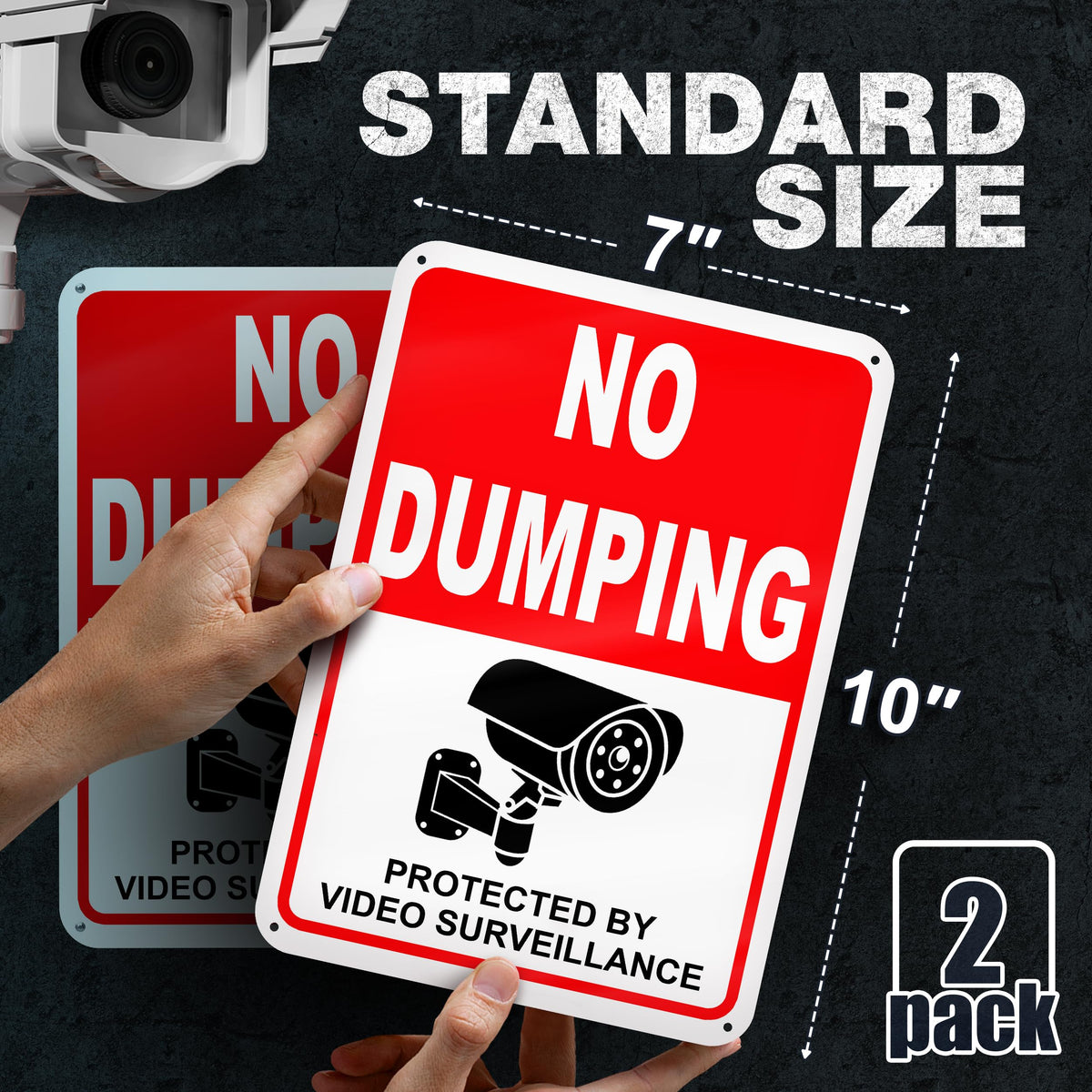 DIMARONGTON no dumping signs with reflective surface for better night readability