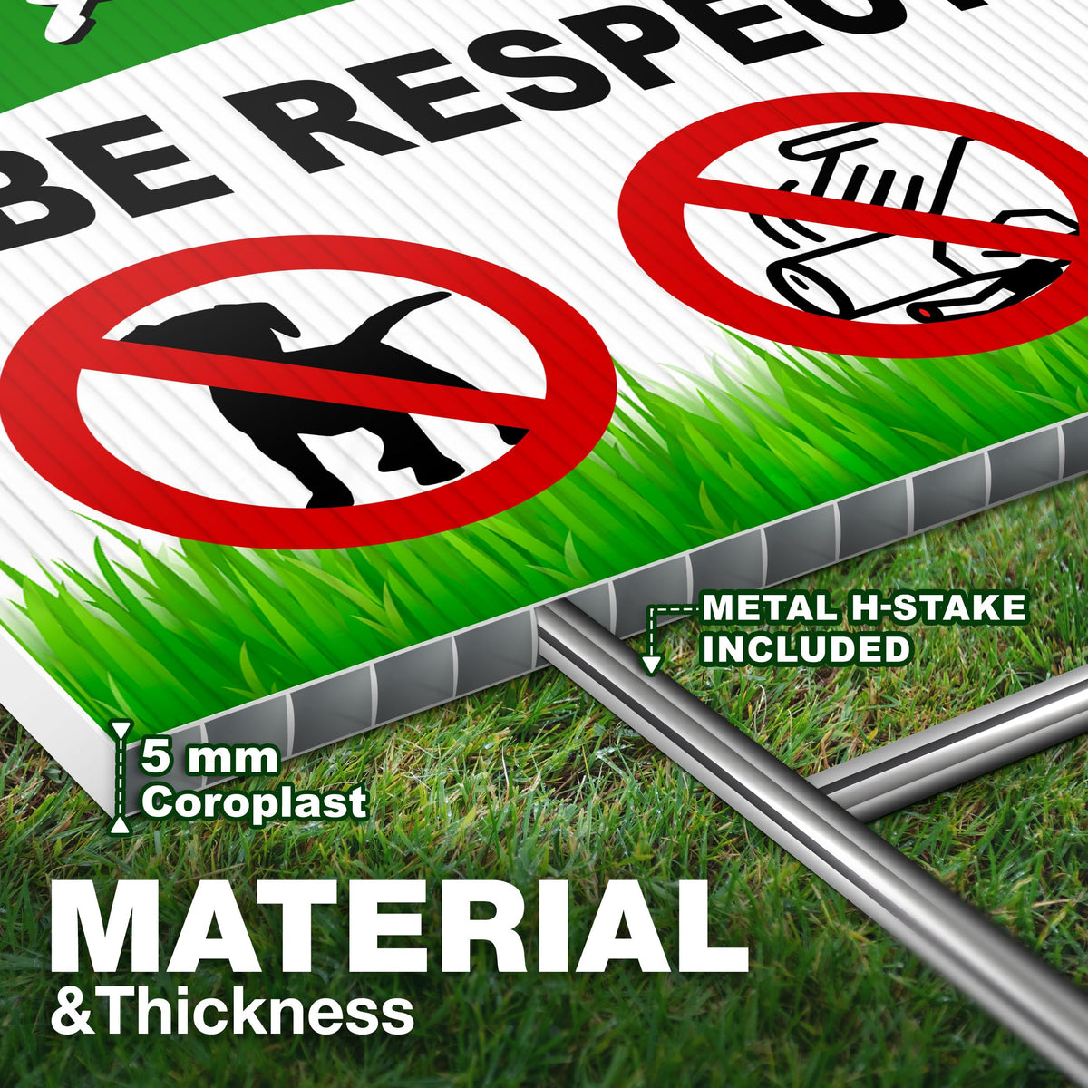 DIMARONGTON no-littering sign 8x12 keeps outdoor areas tidy