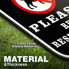 DIMARONGTON Please Be Respectful Dog Sign 2 Pack ground setup, easy insertion into soft soil.