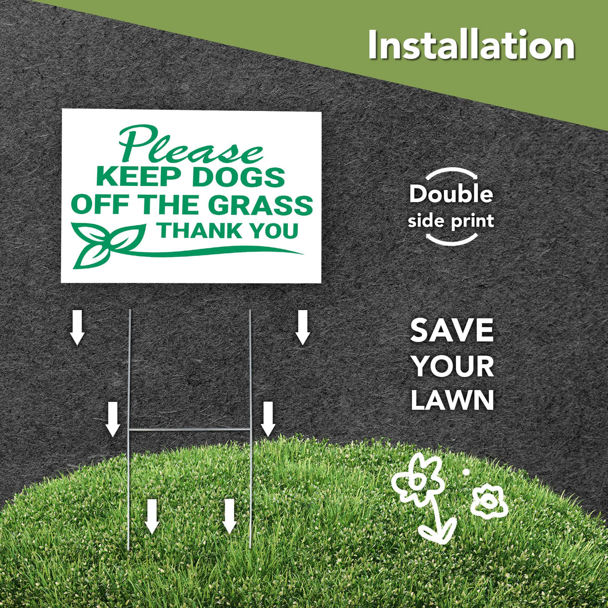 DIMARONGTON coroplast yard sign 8x12 size for clear lawn communication