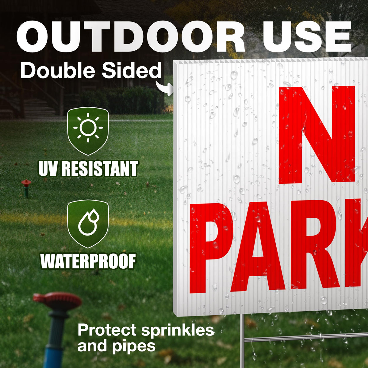 DIMARONGTON sign with push-and-go stake easily installs in grass