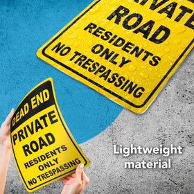 DIMARONGTON Residents Only Sign with bold yellow-black design promotes access rules.